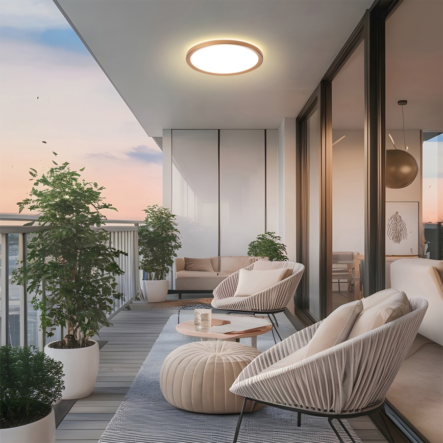 Brilagi - LED таванно осветително тяло за баня ултра тънко LED/24W/230V Ø 42 см розово злато IP54