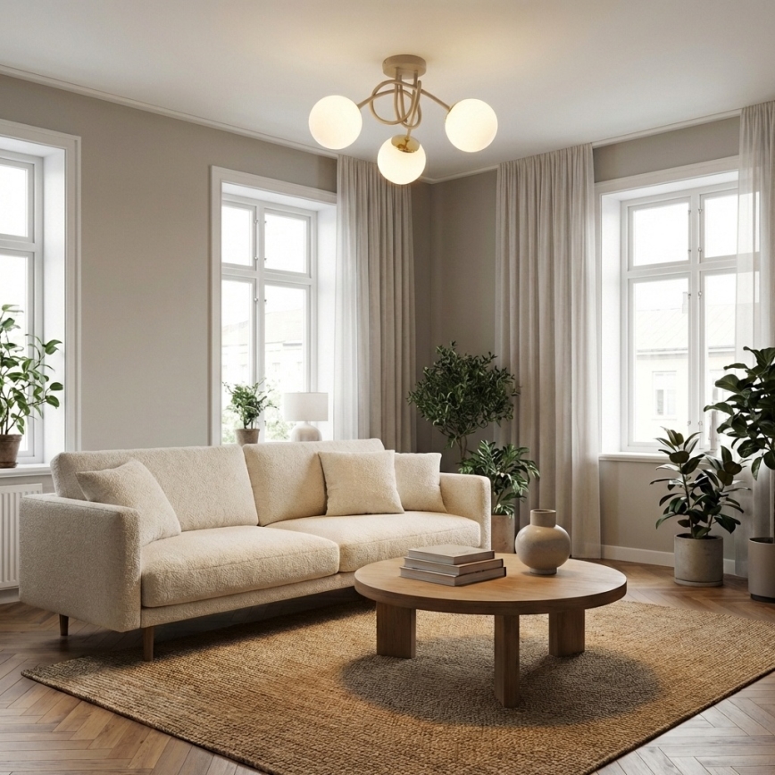 Brilagi - Плафонен полилей 3xE27/60W/230V бежов/златен