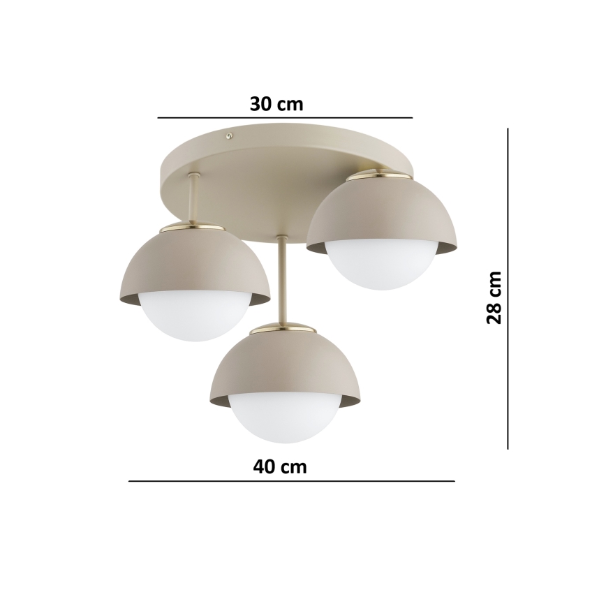 Brilagi - Плафонен полилей 3xE27/60W/230V бежово/златисто