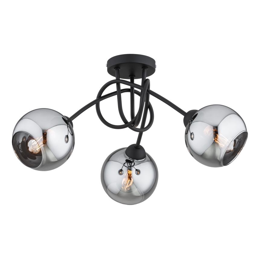 Brilagi - Плафонен полилей 3xE27/60W/230V черен/димно сив