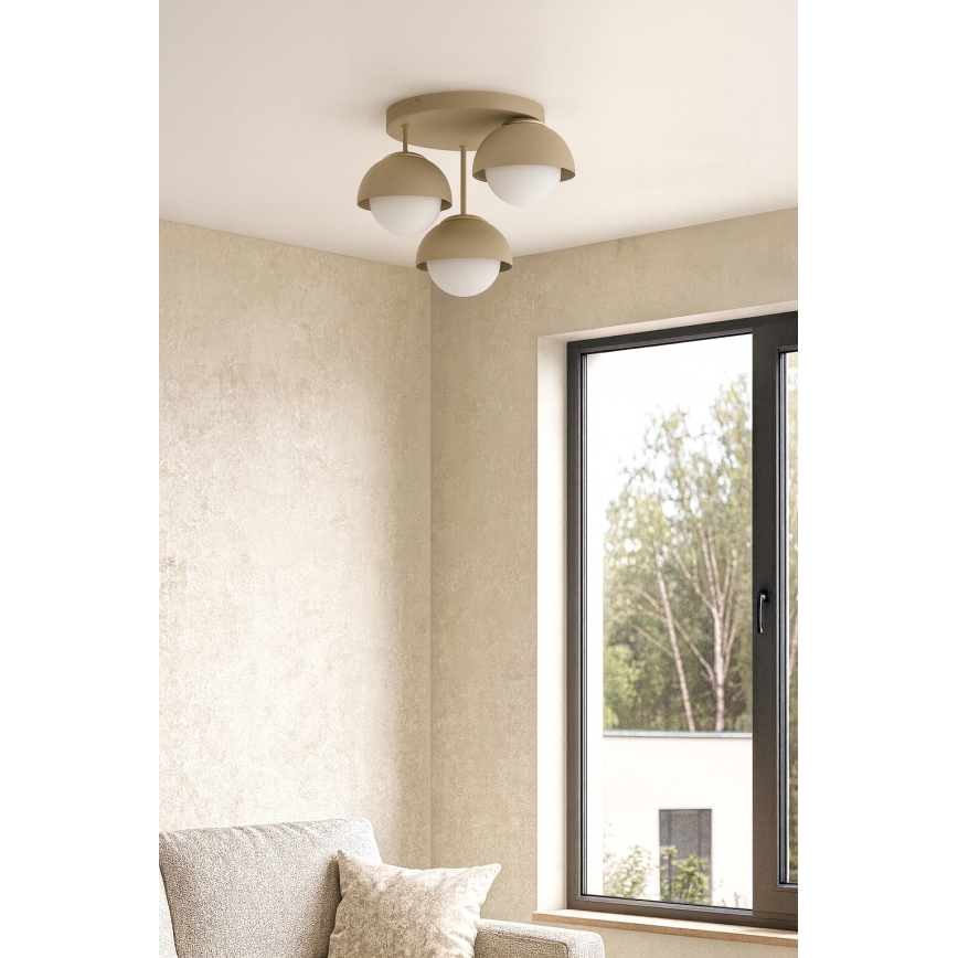Brilagi - Плафонен полилей COSMO 3xE27/60W/230V бежово/златисто