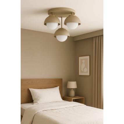 Brilagi - Плафонен полилей COSMO 3xE27/60W/230V бежово/златисто