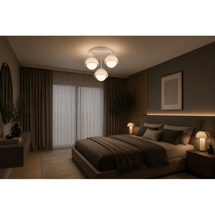 BRILAGI - Плафонен полилей COSMO 3xE27/60W/230V бял/златен