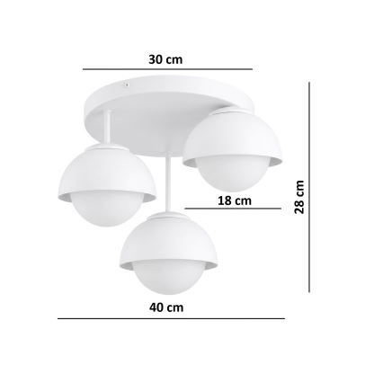 BRILAGI - Плафонен полилей COSMO 3xE27/60W/230V бял/златен