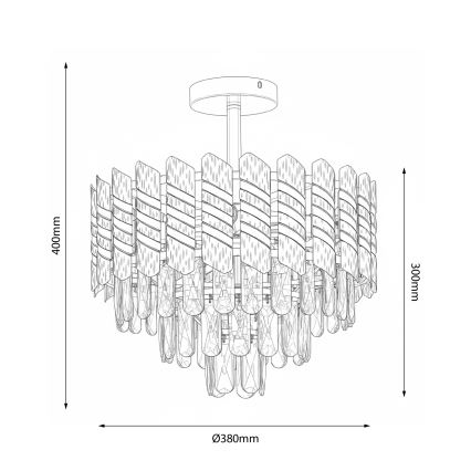 Brilagi - Плафонен полилей CRISTAL 5xE14/40W/230V Ø 38 см