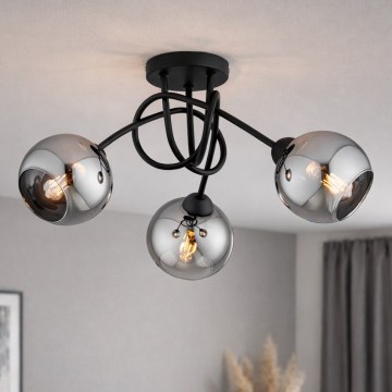Brilagi - Плафонен полилей DIOR 3xE27/60W/230V черен/димно сив