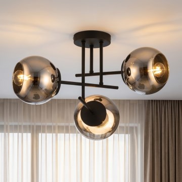 BRILAGI - Плафонен полилей DIOR 3xE27/60W/230V черен/димно сив