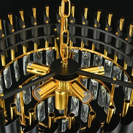 Brilagi - Плафонен полилей ECLIPSE 7xE14/10W/230V диаметър 48 cm черно/златно