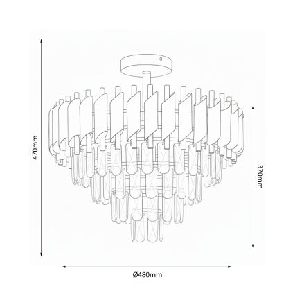 Brilagi - Плафонен полилей ECLIPSE 7xE14/10W/230V диаметър 48 cm черно/златно