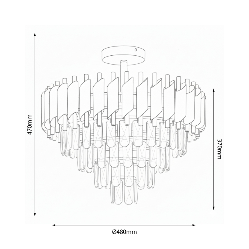 Brilagi - Плафонен полилей ECLIPSE 7xE14/10W/230V диаметър 48 cm черно/златно
