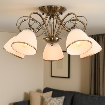 Brilagi - Плафонен полилей FRED 5xE27/60W/230V диаметър 59 см бронзов