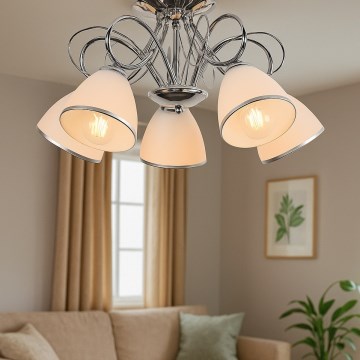 Brilagi - Плафонен полилей FRED 5xE27/60W/230V, Ø 59 см, лъскав хром