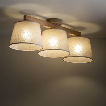 Brilagi - Плафонен полилей LATTE SABIA, 3xE27/60W/230V, бор/бежов