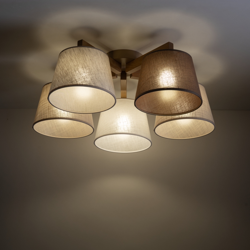 Brilagi - Плафонен полилей LATTE SABIA 5xE27/15W/230V бор/микс