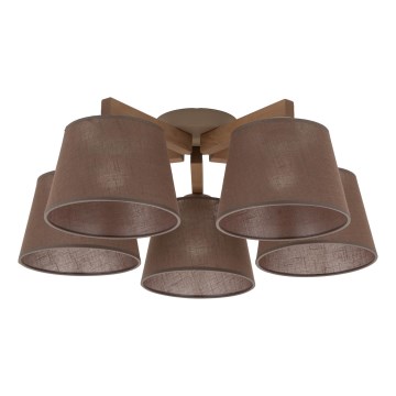 Brilagi - Плафонен полилей LATTE SABIA 5xE27/15W/230V бор/кафяв