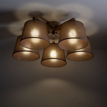 Brilagi - Плафонен полилей LATTE SABIA 5xE27/15W/230V бор/кафяв