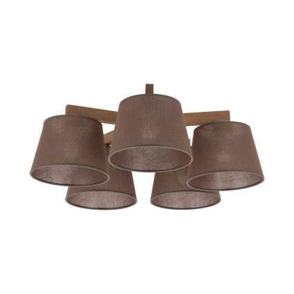 Brilagi - Плафонен полилей LATTE SABIA 5xE27/15W/230V бор/кафяв