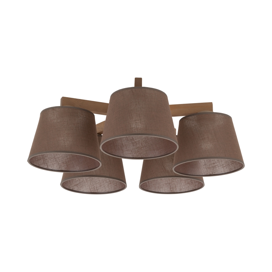 Brilagi - Плафонен полилей LATTE SABIA 5xE27/15W/230V бор/кафяв