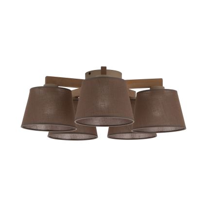 Brilagi - Плафонен полилей LATTE SABIA 5xE27/15W/230V бор/кафяв