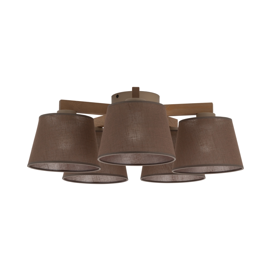 Brilagi - Плафонен полилей LATTE SABIA 5xE27/15W/230V бор/кафяв