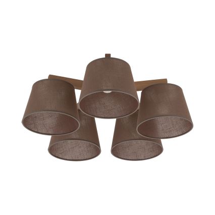 Brilagi - Плафонен полилей LATTE SABIA 5xE27/15W/230V бор/кафяв