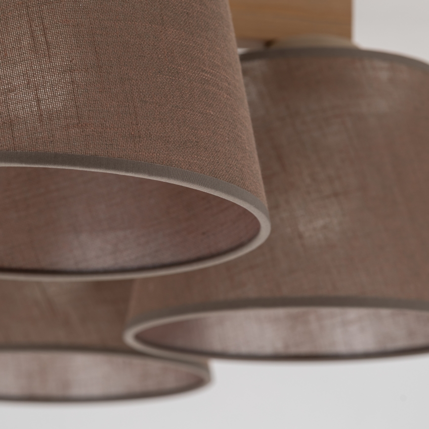 Brilagi - Плафонен полилей LATTE SABIA 5xE27/15W/230V бор/кафяв