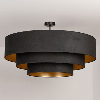 Brilagi - Плафонен полилей LUNETA, 3xE27/60W/230V, диаметър 80 см, черно/златно