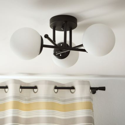 Brilagi - Плафонен полилей MALIVA 3xE14/15W/230V черен/бял