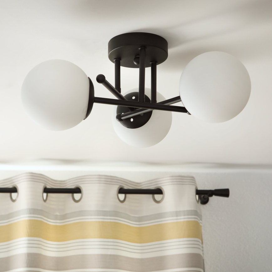 Brilagi - Плафонен полилей MALIVA 3xE14/15W/230V черен/бял