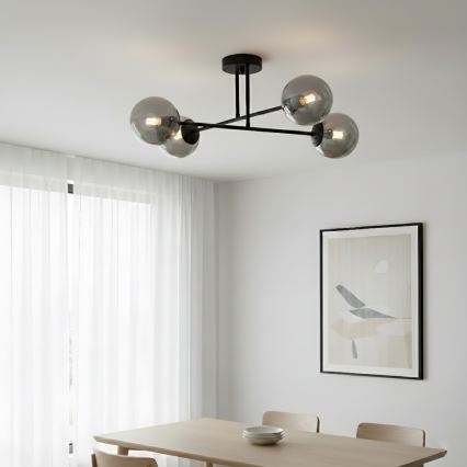 Brilagi - Плафонен полилей MALIVA 4xE14/15W/230V черен/опушен