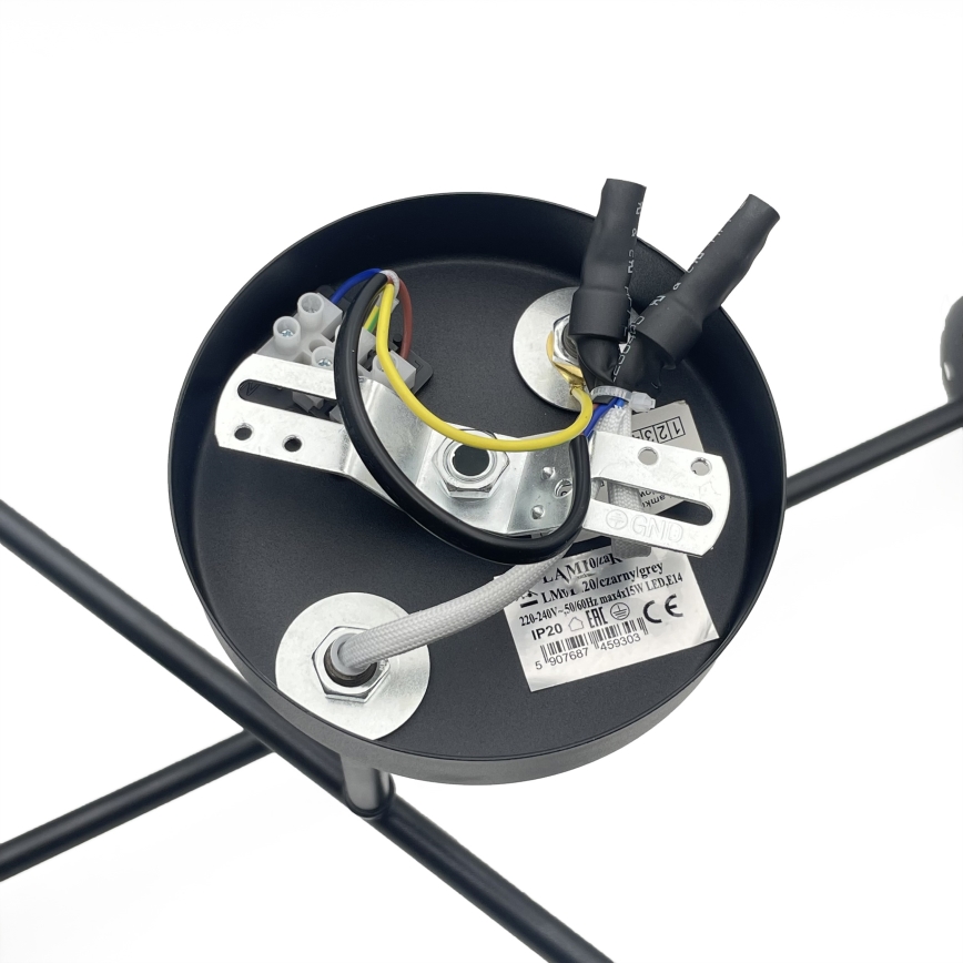 Brilagi - Плафонен полилей MALIVA 4xE14/15W/230V черен/опушен