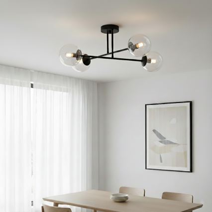 Brilagi - Плафонен полилей MALIVA 4xE14/15W/230V черен/прозрачен