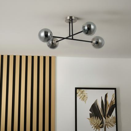 Brilagi - Плафонен полилей MALIVA 4xE14/15W/230V матов хром/димчато