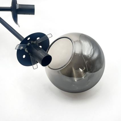 Brilagi - Плафонен полилей MALIVA 6xE14/15W/230V черен/димчат