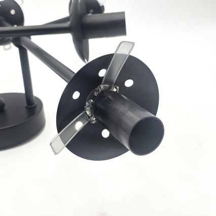 Brilagi - Плафонен полилей MALIVA 6xE14/15W/230V черен/димчат