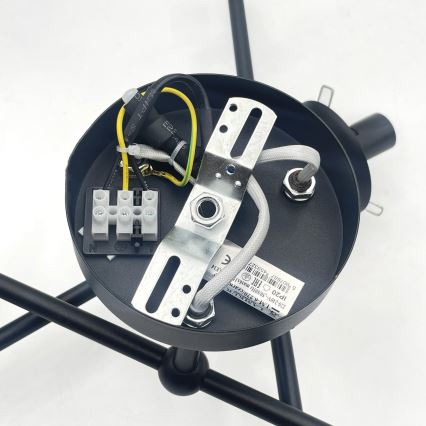 Brilagi - Плафонен полилей MALIVA 6xE14/15W/230V черен/димчат