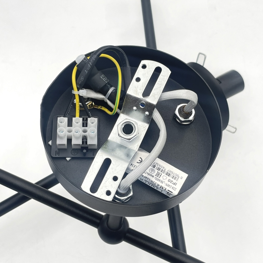 Brilagi - Плафонен полилей MALIVA 6xE14/15W/230V черен/димчат