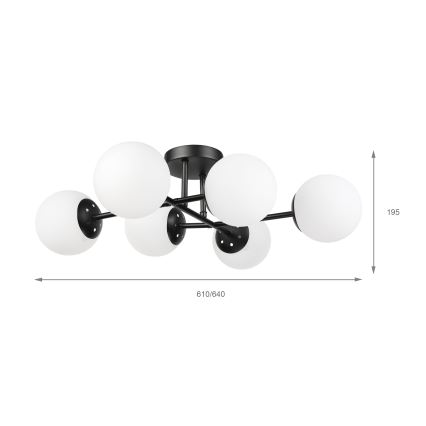 Brilagi - Плафонен полилей MALONY 6xE14/20W/230V черен