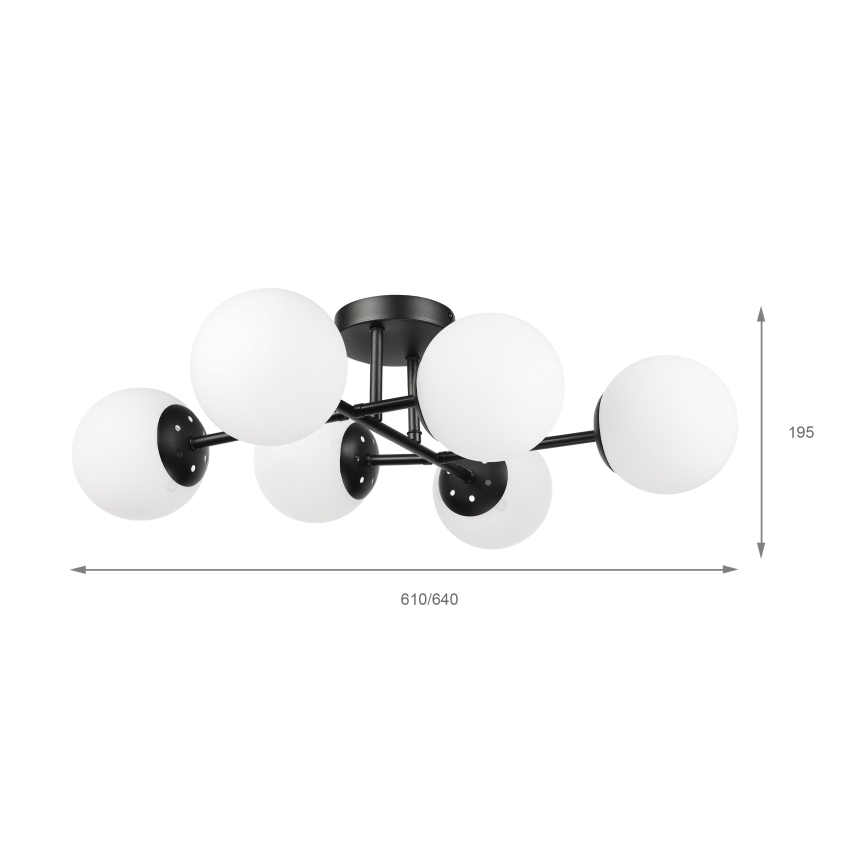 Brilagi - Плафонен полилей MALONY 6xE14/20W/230V черен