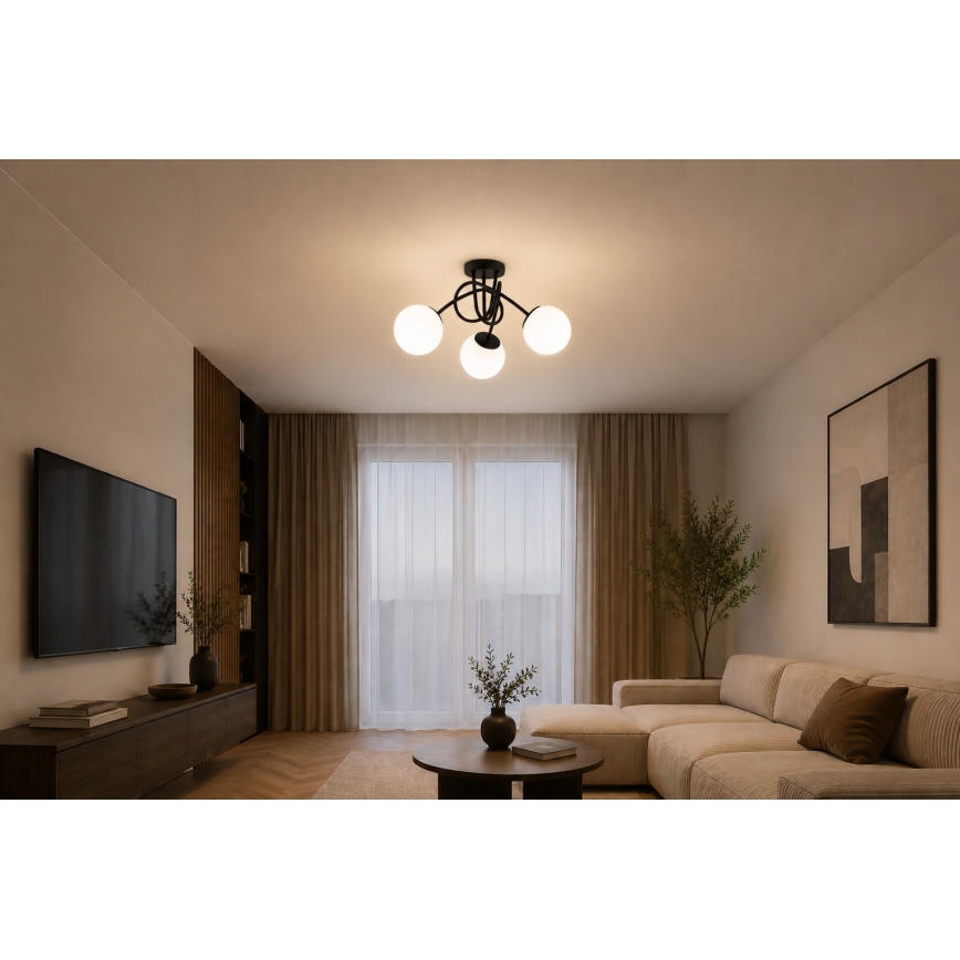 Brilagi - Плафонен полилей MILO 3xE27/60W/230V черен