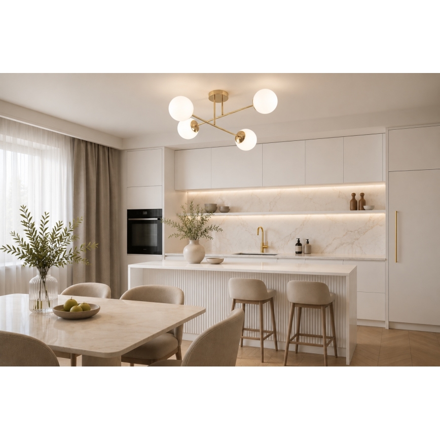 Brilagi - Плафонен полилей MILO 4xE27/60W/230V златист