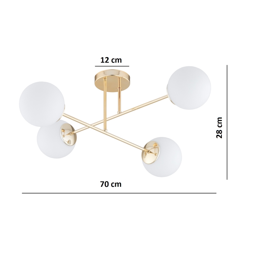 Brilagi - Плафонен полилей MILO 4xE27/60W/230V златист