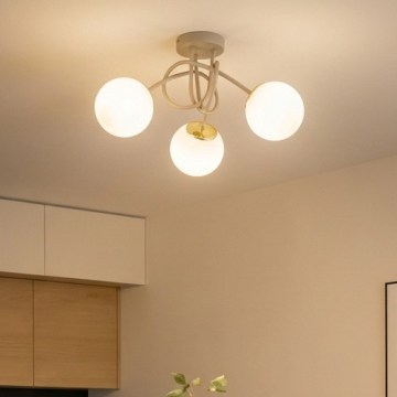 Brilagi - Плафонен полилей MILO ECRU 3xE27/60W/230V бежов/златен