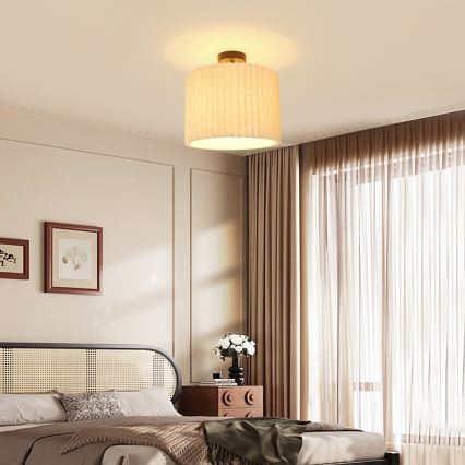 Brilagi - Плафонен полилей NORDIC WAVE 1xE27/15W/230V Ø 32 см лен/черен