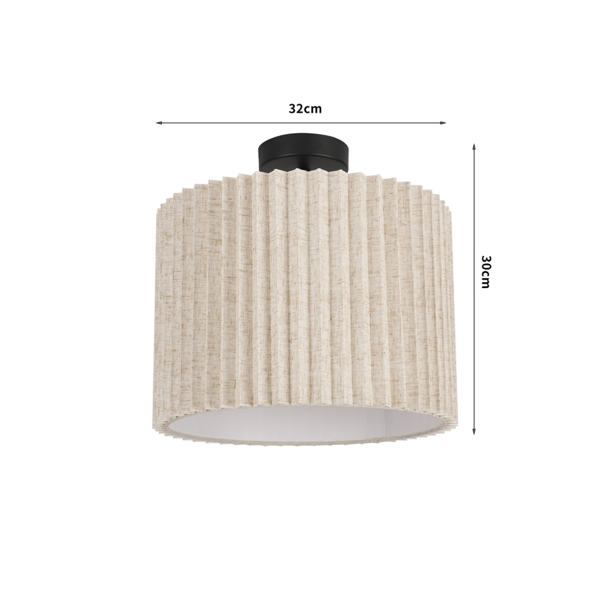 Brilagi - Плафонен полилей NORDIC WAVE 1xE27/15W/230V Ø 32 см лен/черен