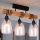 Brilagi - Плафонен полилей WOOD GLASS 3xE27/60W/230V боров/черен/димно бежов