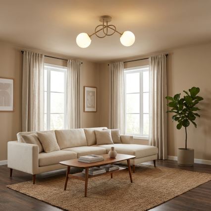 Brilagi - Плафониера 2xE27/60W/230V бежово/златно