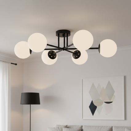 Brilagi - Плафониера MALIVA 6xE14/15W/230V черна/бяла