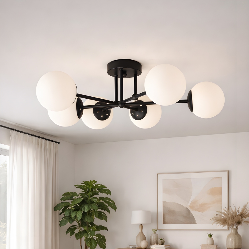 Brilagi - Плафониера MALIVA 6xE14/15W/230V черна/бяла