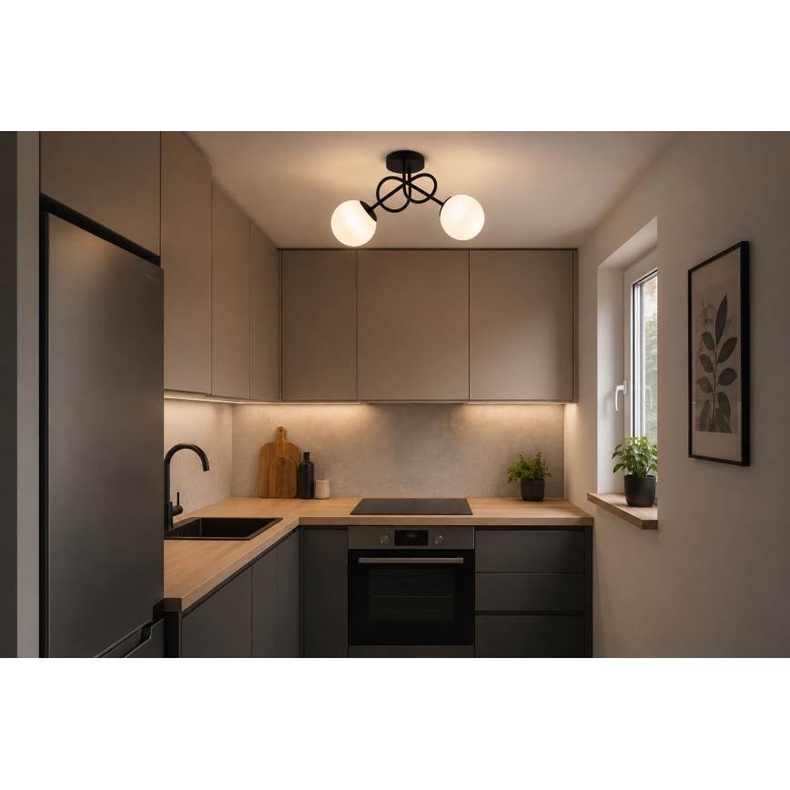 Brilagi - Плафониера MILO 2xE27/60W/230V черна